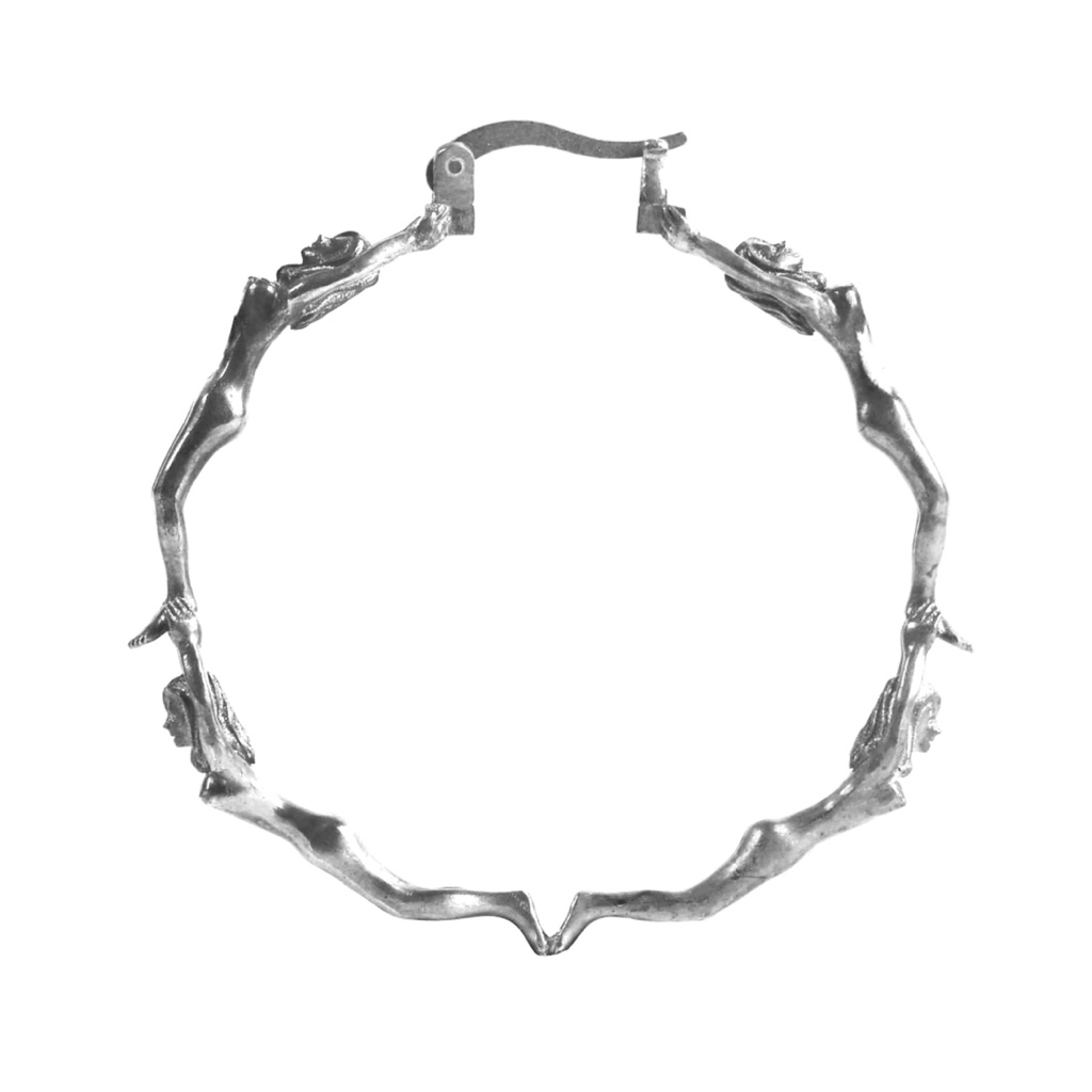 Verameat Solid Silver Women Together Hoop Earrings